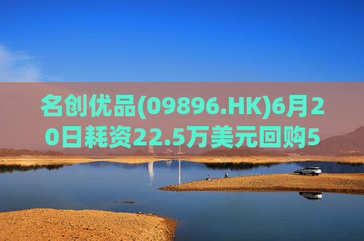 名创优品(09896.HK)6月20日耗资22.5万美元回购5.2万股