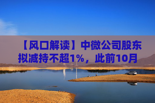 【风口解读】中微公司股东拟减持不超1%，此前10月亦披露减持公告