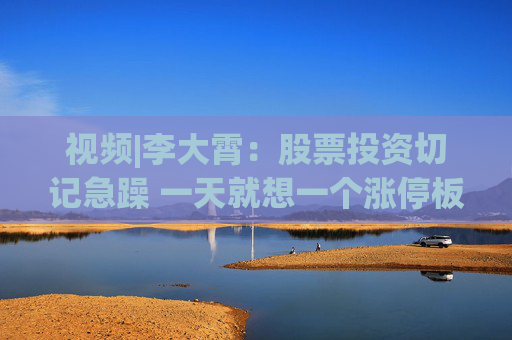 视频|李大霄：股票投资切记急躁 一天就想一个涨停板那就开国际玩笑了  第1张