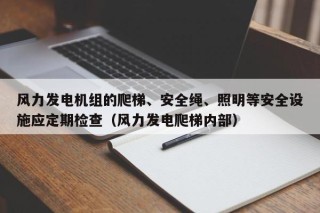 风力发电机组的爬梯、安全绳、照明等安全设施应定期检查（风力发电爬梯内部）