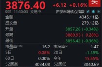 A股大小指数分化，沪指半日微涨0.16%