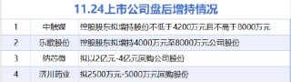 11月24日增减持汇总：中触媒等4股增持 中际旭创等16股减持（表）
