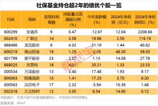 最长41个季度！社保基金长情持有绩优股来了