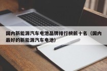 国内新能源汽车电池品牌排行榜前十名（国内最好的新能源汽车电池）