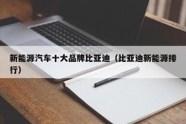 新能源汽车十大品牌比亚迪（比亚迪新能源排行）
