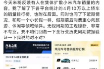 米粉反馈有人在集体扩散小米汽车销量内容！小米集团公关总经理王化回应：无视周期的主观臆断，非常不专业