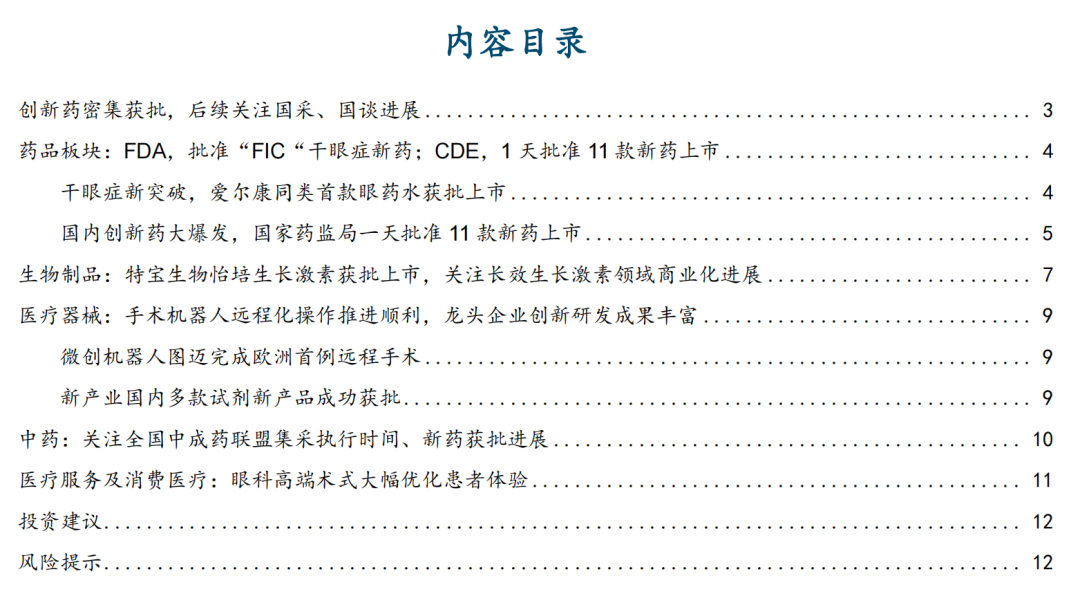 【国金医药·行业周报】创新药密集获批,后续关注国采、国谈进展  第1张 【国金医药·行业周报】创新药密集获批,后续关注国采、国谈进展  第1张